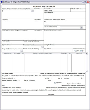 customs pro forma invoice air waybill dock receipt fedex certificate of origin form word format